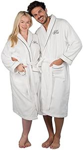 Romance Helpers His and Hers Robes Gift Set | Set of 2 His and Her Velour Robes for Couples |Includes a Gift Box, White, One Size