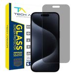 Tech Armor Privacy Screen Protector for iPhone 15 Pro 6.1 inch - Ballistic Tempered Glass, Anti-Spy, Case Friendly, Easy Installation, Bubble Free, Touch Support, 1 Pack