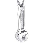 shajwo Cremation Wrench Urn Necklace Ashes Jewelry for Women Men Keepsake Pendant Memorial Locket Ash Holder,Silver