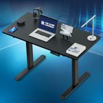 The Sleep Company - Electric Height Adjustable Desk | Ergonomic Work from Home Table with Memory Preset Controller & Stability Controller | 2 Years Warranty | 1200 x 600 Thick Top | Black & Black