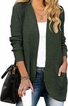 Jhsnjnr Womens Long Sleeve Cardigan Sweaters Dressy Open Front Loose Cardigans Green