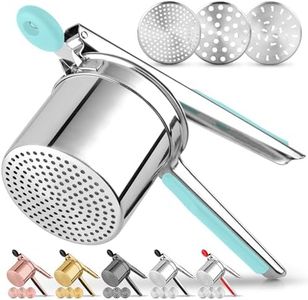 Zulay Kitchen Premium Large 15oz Potato Ricer, Heavy Duty Professional Stainless Steel Potato Masher and Ricer Kitchen Tool, Press and Mash Kitchen Gadget - Turquoise