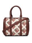 ZOUK Printed Vegan Leather Handmade Women's Handbags with double handles and detachable Sling Strap - Seashell Motif