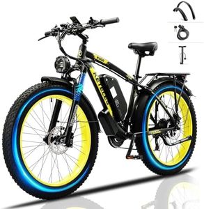 JESRIDER 26" Electric Mountain Bike for Adults, Fat Tire E Bike with 48V 20AH Battery, 21-Speed Front Suspension Ebikes, Dual Hydraulic Disc Brakes Electric Bicycle for Commute & Off Road