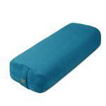 Florensi Yoga Bolster Pillow - Luxurious Velvet Bolster for Restorative Yoga - Large Rectangular Cushion with Carry Handle -Supportive Meditation Cushion-Machine Washable Cover and Carry Handle (Blue)