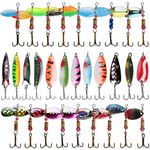 Fishing Lures Kit for Trout - 30pcs/Box Fishing Spoons Spinners Spoon Lures for Pike Variety Kit Hard Metal Fishing Baits Colorful Fishing Lure for Pike Trout Salmon Walleye