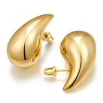 FAMARINE Chunky Gold Drop Earrings for Women Earring Big Waterdrop Gold Earrings Fashion Jewelry