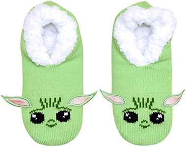 STAR WARS Baby Yoda Full Character Cosplay Juniors/Womens Slipper Socks with Embroidered Ears