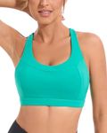 RUNNING GIRL High Support Sports Bras for Women, Molded Cup Sports Bra Racerback Yoga Workout Bra(3025_Bright Green_S)