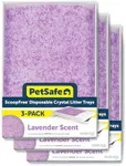 PetSafe ScoopFree Crystal Cat Litter Tray Refills (3-Pack),Compatible with ScoopFree Crystal Litter Boxes,Rapid Odor Elimination, Leak Protection, Lavender Scent
