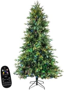 Clovi Ultimate Lightshow Christmas Tree, 82 Effects, 7.5ft Fraser Fir | Premium US Brand from Hollywood Decorator Brad Schmidt! 550 RGBW Color LEDs, 3,600+ Molded Tips, Easy Power-Pole Setup