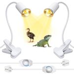 2 Pack Tortoise Heat Lamp Reptile Heating Lamp 240CM Cable UVA UVB Terrarium Heat Lamp Spotlight Aquarium Basking Light Turtle Tank Kit Tortoise Accessories Ceramic Bulb Holder for Lizard(No Bulb)