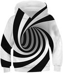 Ainuno Kids Boys Girls Hoodie Pullover 4-15Y Galaxy Wolf Sweatshirts 3D Cool Top, Aesthetic Geometric Graphic, 11-13 Years