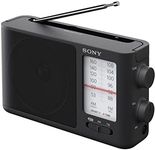 Sony ICF-506 Portable Heavy Duty Retro Analog Stereo Full Sound AC Power Supply or Battery Powered with Carry Handle - Black