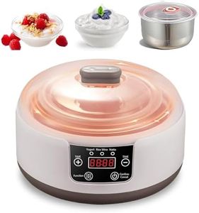 36 Hour Yogurt Maker, Adjustable Time & Temp Control - Make Trillions of Live Probiotics, Lcd Display with Constant Temperature Control Stainless Steel Design for Home Use (Basic)