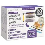 Bramble 20 Space Saver Vacuum Sealer Bags Vacuum Storage Bags for Clothing & Bedding (XL Jumbo/Jumbo/Large/Medium/Small/Roll Up), Vacuum Bags for Travel & Clothes, Compression Vacuum Bags for Blankets