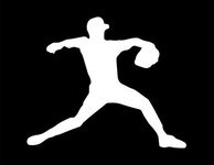 ND091W Baseball Pitcher Pitching The Ball Decal Sticker | 5.5-Inches by 4.7-Inches | Premium Quality White Vinyl