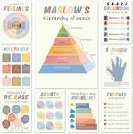 famassiser 9Pcs Mental Health Posters, Inspirational Counseling Office Decor, Positive Affirmation Wall Art for Therapy Room, Classroom, and Home Office (10"x14")