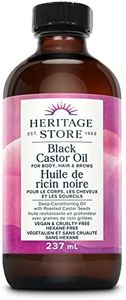 Heritage Store - Black Castor Oil | Deep Conditioning for Body, Hair and Brows with Roasted Castor Seeds | Vegan & Cruelty Free | Hexane-Free | 237ml