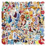 Princess Stickers, 100PCS Cartoon Sweet Princess Cute Decorative Aesthetic Vinyl Waterproof Stickers for Laptop, Skateboard, Computer, Phone Case, Guitar