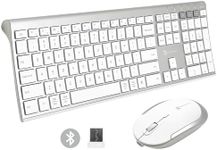 X9 Performance Slim Bluetooth Keyboard and Mouse Combo - Dual BT + 2.4G Pair 3 Devices - Full-Size Rechargeable Wireless Mouse and Keyboard Combo - Multi-Device Wireless Keyboard Mouse Combo for PC