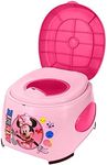 Disney's Minnie Mouse Made You Smile 3-in-1 Potty Training System for Toilet Training Kids, Multi-Stage Potty Training - Floor Potty, Detachable Potty Ring, Step Stool|Toilet Seat for Kids&Toddlers