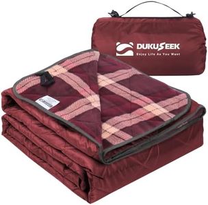 DUKUSEEK Large Waterproof Camping Blanket, Cold Weather Warm Fleece Blankets Windproof Triple Layers for Stadium,Camping, Concerts, Car, Dog