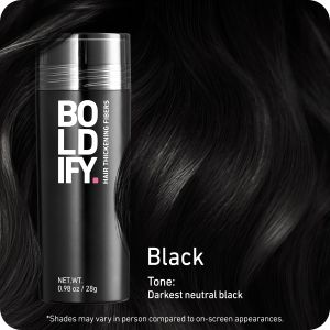 BOLDIFY Hair Fibres Black 28g – Instant Hair Thickening