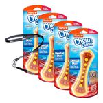 moofin Hartz Chew N Clean Dental Duo, Large Bacon Flavored Chew Toy for Dogs Ss Pet Training Whistle, Durable Oral Hygiene Chews, Helps Remove Plaque & Tartar, Random Colors [Pack of 4]