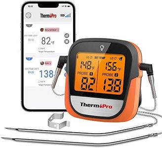 ThermoPro TP902 450-ft Wireless Meat Thermometer Digital, Bluetooth Meat Thermometer Wireless for Meat Steak, Smoker Thermometer with Dual Meat Probe, Cooking Food Thermometer for grilling and smoking