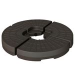 Outsunny 4 PCs Portable Round Parasol Base Up to 100kg, Sand or Water Fillable Umbrella Cross Stand Weights Holder for Cantilever Banana Hanging Parasol