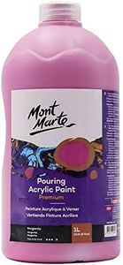 MONT MARTE Premium Pouring Acrylic Paint, 1L (33.8oz), Magenta, Pre-Mixed Acrylic Paint, Suitable for a Variety of Surfaces Including Stretched Canvas, Wood, MDF and Air Drying Clay