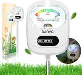 DAQVQ Soil Moisture Meter, Plants Moisture Meter Upgraded-Large Screen-Soil Hygrometer with Light- Plant Water Meter for Indoor and Outdoor Hous Plants, Garden, Farm, Lawn Soil Tester-White