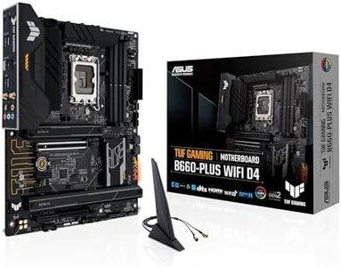 ASUS TUF Gaming B660-PLUS WiFi D4 ATX Motherboard, Intel B660, LGA1700, DDR4, PCI 5.0, Intel LAN 2.5Gb, WiFi 6, Realtek 7.1 Surround, 3xM.2, 4xSATA 6GB/s, USB 3.2 Gen 2x2, Armoury Crate, Black