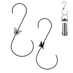 2pcs Hummingbird Feeder Hook, Large Metal Hummingbird Feeder Hanger Hummingbird Feeders Hanger Hook Wind Chimes Accessory Plant Hangers Decorations Hooks for Outdoor Indoor Use (12inch/30cm)