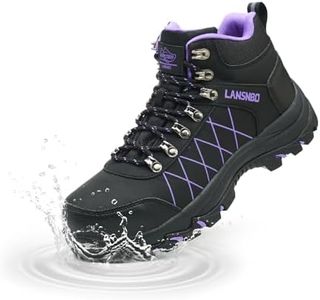LANSNBO Waterproof Steel Toe Boots for Women Wide Width Non Slip Work Shoes Lightweight Slip Resistant Safety Toe Sneakers Indestructible Construction Composite Toe Footwear（Hei zi-W- 37.5）