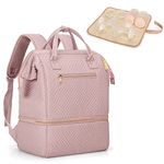 Fasrom Breast Pump Bag Backpack with Cooler Compatible with Spectra S1, S2 and Medela Pumps, Wearable Pumping Bag with Waterproof Mat for Working Moms, Pink (Bag Only, Patent Design)