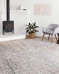 Loloi II Lucia Collection LUC-01 Transitional Area Rug 2'-8" x 10' Runner Grey/Sunset