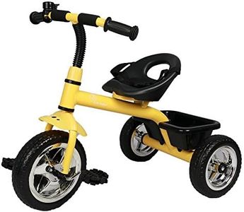 R for Rabbit Tiny Toes Tricycle for Kids of 1.5 to 5 Years with Storage Basket, Bell and Seat Belt (Yellow)