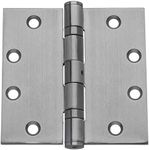 Dynasty Hardware Commercial Grade Ball Bearing Door Hinge 4-1/2 x 4-1/2 Full Mortise Stainless Steel, Non-Removable Pin - 3- PACK