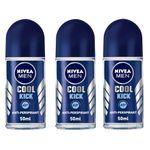 Nivea Cool Kick Deodorant Roll On for Men, 50ml, Pack of 3