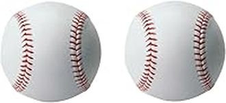 2 Pack Baseball Ball Soft Leather Sports Practice Baseballs Softball PU Rubber Leather Baseball Stitched T Ball Training Baseball for Outdoor Sports for Youth and Adult