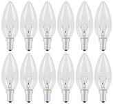 Vanke E14 Light Bulb 60w, SES Dimmable Small Screw Candle Bulbs Warm White 2700K, Energy Saver C35 Clear Bulb, 650 Lumen, 12-Pack