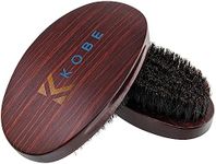 Kobe Professional Military Hair Brush/Beard Brush Grooming Kit For Men - Set of Two Brushes - Wood Grain - 100% Natural Boar Brsitle