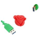 Ecoodisk 64GB USB 3.0 Flash Drive Novelty Cartoon Red Flower High Transfer Speed Pendrive Memory Stick