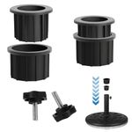 Ompinda Umbrella Stand Replacement Kits, 4 Pcs Garden Parasol Base Stand Hole Ring Plug Cover with 2pcs Hand Knob Thread Screw (M8) for Backyard Patio Table