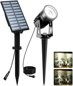 T-SUNUS Solar Garden Spot Lights, LED Solar Light Outdoor Waterproof Auto ON/Off for Garden, Driveway, Pathway, Pool Area, Christmas Decorations(White 6000K)