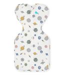 Love To Dream Swaddle UP, Baby Sleeping Bag, Ultra-light Fabric for Warm Temperatures (24-27°C), Arms Up Position, Baby Swaddle, Twin Zipper for Easy Nappy changes, Small (3.5-6kg), Planet