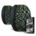 Alien Pros Bike Handlebar Tape Carbon Fiber (Set of 2) Black Green - Enhance your bike grip with these bicycle handle bar tape - Wrap your bike for an awesome comfortable ride