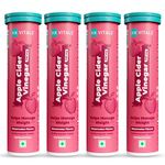 HealthKart HK VITALS Apple Cider Vinegar 750 mg, for Weight Management & Gut Health, Supports Digestion, No Added Sugar, Watermelon Flavour, 15 Effervescent Tablets Each (Pack of 4)